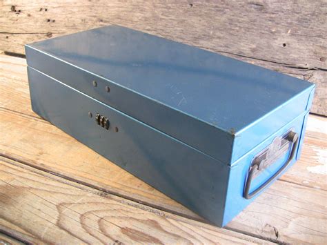 metal lock box from 1970s with 3 number dial lock|antique lock boxes.